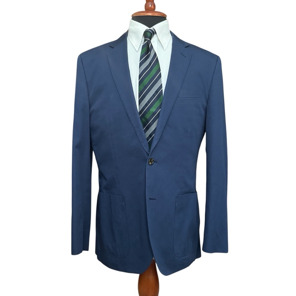 J. Crew Mens Blazer 42R Jacket Ludlow Cotton Navy Blue Dual Vent - Picture 2 of 7